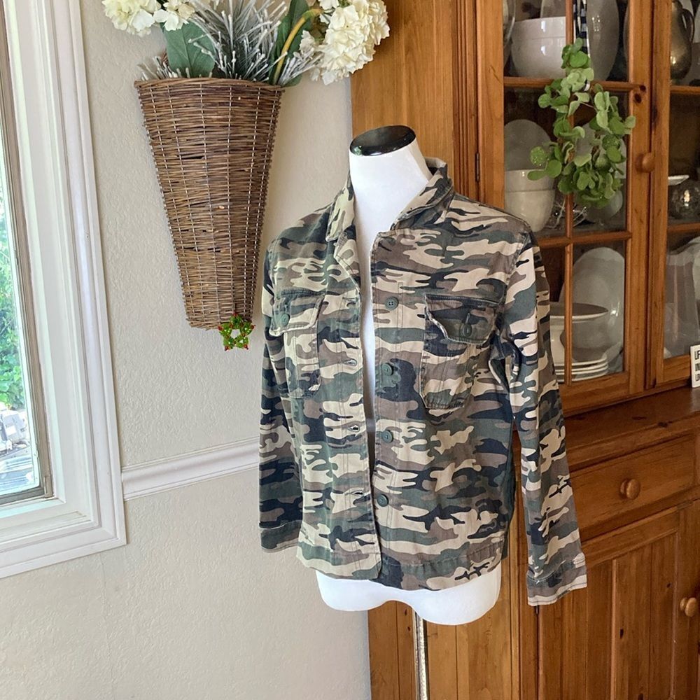 Anthropologie Sanctuary Camouflage Military Button Down Jacket Women’s M